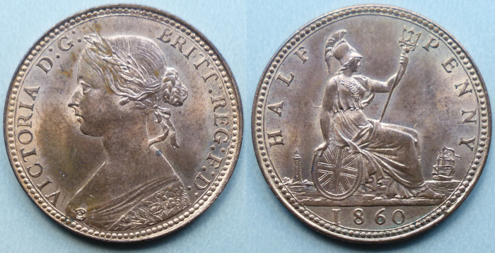 1860 beaded border halfpenny 1860 beaded border halfpenny